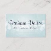 Eenvoudig Elegant Blauw Bokeh Visitekaartje (Voorkant)