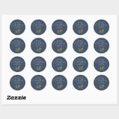 Eenvoudig Elegant Blauw Kerstgroen Ronde Sticker (Vel)