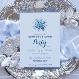 Eenvoudig & Elegant Blauw Sneeuwvlok Nieuwjaarsfee Kaart