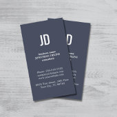 Eenvoudig Elegant Blauw Wit Monogram Consultant Visitekaartje