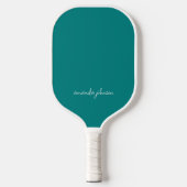 Eenvoudig Elegant Blauwgroen Blauw Monogram Pickleball Paddle (Voorkant)
