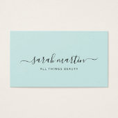 Eenvoudig Elegant Blauwgroen Turquoise Gift Certif Visitekaartje (Voorkant)