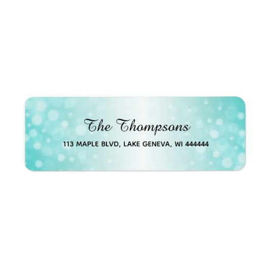 Eenvoudig elegant Blauwgroen verloop Etiket (Voorkant)