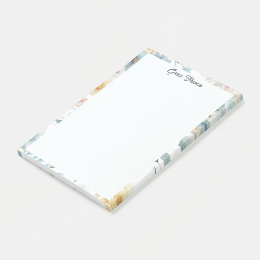 Eenvoudig Elegant Bloemen gepersonaliseerd Post-it® Notes (Schuin)