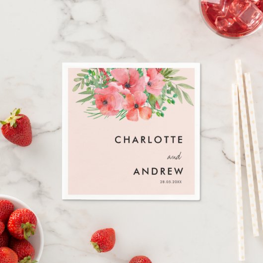 Eenvoudig, elegant, bloemen servet (Insitu)