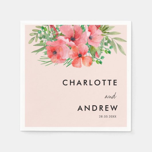 Eenvoudig, elegant, bloemen servet (Voorkant)