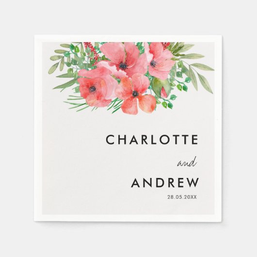 Eenvoudig, elegant, bloemen servet (Voorkant)