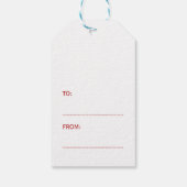 Eenvoudig elegant bloemig kerstkrans vreugdescript cadeaulabel (Achterkant)