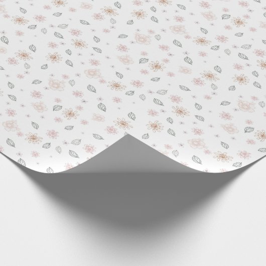 Eenvoudig Elegant Bloemmotief Cadeaupapier (Hoek)