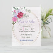 Eenvoudig elegant bloemontwerp Uitnodiging (Staand voorkant)