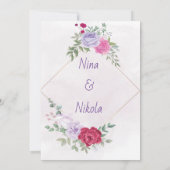 Eenvoudig elegant bloemontwerp Uitnodiging (Achterkant)