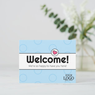 Eenvoudig Elegant Blue Business Welkom Briefkaart