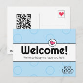 Eenvoudig Elegant Blue Business Welkom Briefkaart (Voorkant / Achterkant)