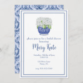 Eenvoudig Elegant Blue en White Vrijgezellenfeest Kaart (Voorkant / Achterkant)