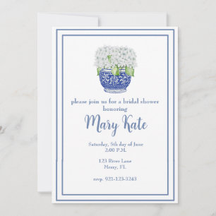 Eenvoudig Elegant Blue en White Vrijgezellenfeest Kaart