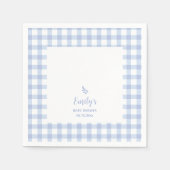Eenvoudig Elegant Blue Gingham Plaid Boy Baby show Servet (Voorkant)