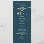Eenvoudig Elegant Blue Wedding Menu (Voorkant)