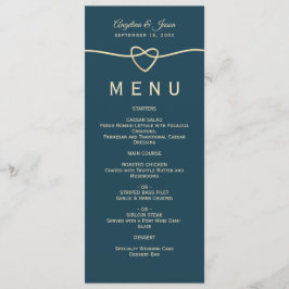 Eenvoudig Elegant Blue Wedding Menu