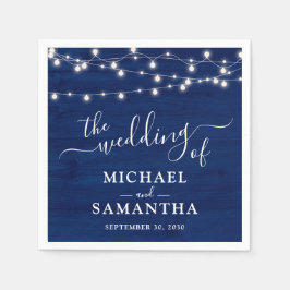 Eenvoudig Elegant Blue Wood Rustic Wedding Servet