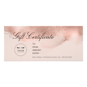 Eenvoudig Elegant Blush- en Roos Gold-cadeaubon Reclamekaart