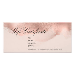 Eenvoudig Elegant Blush- en Roos Gold-cadeaubon Reclamekaart