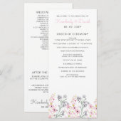 Eenvoudig Elegant Blush Floral Wedding Programmakaart (Voorkant / Achterkant)