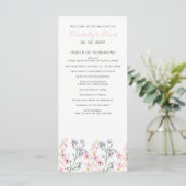 Eenvoudig Elegant Blush Floral Wedding Programmakaart (Staand voorkant)