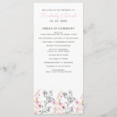 Eenvoudig Elegant Blush Floral Wedding Programmakaart (Voorkant)