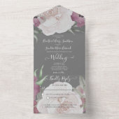 Eenvoudig Elegant Blush Fushia Pink All In One Uitnodiging (Binnen)