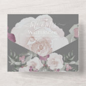 Eenvoudig Elegant Blush Fushia Pink All In One Uitnodiging (Achterkant)