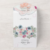 Eenvoudig Elegant Blush Fushia Pink All In One Uitnodiging (Buitenkant)