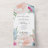 Eenvoudig Elegant Blush Fushia Pink All In One Uitnodiging (Binnen)