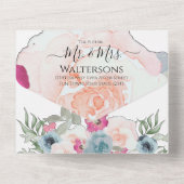 Eenvoudig Elegant Blush Fushia Pink All In One Uitnodiging (Achterkant)