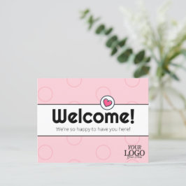 Eenvoudig Elegant Blush Pink Business Welkom Briefkaart