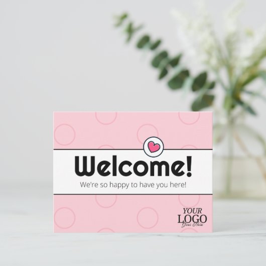 Eenvoudig Elegant Blush Pink Business Welkom Briefkaart (Staand voorkant)