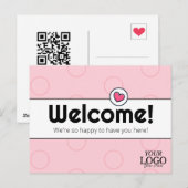 Eenvoudig Elegant Blush Pink Business Welkom Briefkaart (Voorkant / Achterkant)