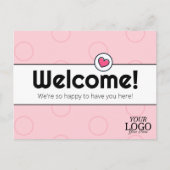 Eenvoudig Elegant Blush Pink Business Welkom Briefkaart (Voorkant)