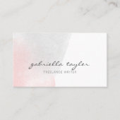 Eenvoudig Elegant Blush Pink Grey Waterverf Script Visitekaartje (Voorkant)