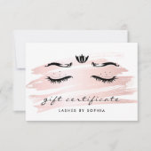 Eenvoudig Elegant Blush Pink Lashes Cadeaucertific (Voorkant)