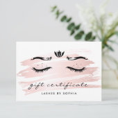 Eenvoudig Elegant Blush Pink Lashes Cadeaucertific (Staand voorkant)