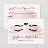 Eenvoudig Elegant Blush Pink Lashes Cadeaucertific (Voorkant / Achterkant)