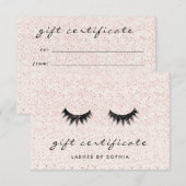 Eenvoudig Elegant Blush Pink Lashes Cadeaucertific (Voorkant / Achterkant)