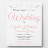 Eenvoudig elegant Blush Pink Weddenschap Welkomstt Fotoplaat (Voorkant)