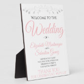 Eenvoudig elegant Blush Pink Weddenschap Welkomstt Fotoplaat (Zijkant)