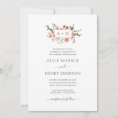 Eenvoudig elegant Blush Roses Greenery Wedding Kaart (Voorkant)