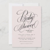 Eenvoudig elegant blush roze baby shower kaart (Voorkant)
