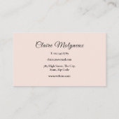 Eenvoudig Elegant Blush Roze Professioneel Script Visitekaartje (Achterkant)
