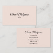 Eenvoudig Elegant Blush Roze Professioneel Script Visitekaartje (Voorkant / Achterkant)