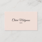 Eenvoudig Elegant Blush Roze Professioneel Script Visitekaartje (Voorkant)