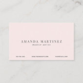 Eenvoudig Elegant Blush Roze Waterverf Visitekaart Visitekaartje (Achterkant)